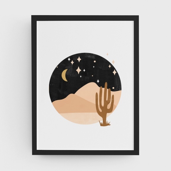 Wall Art Boho Nature Desert Print Illustration Unframed - Picture 4 of 5
